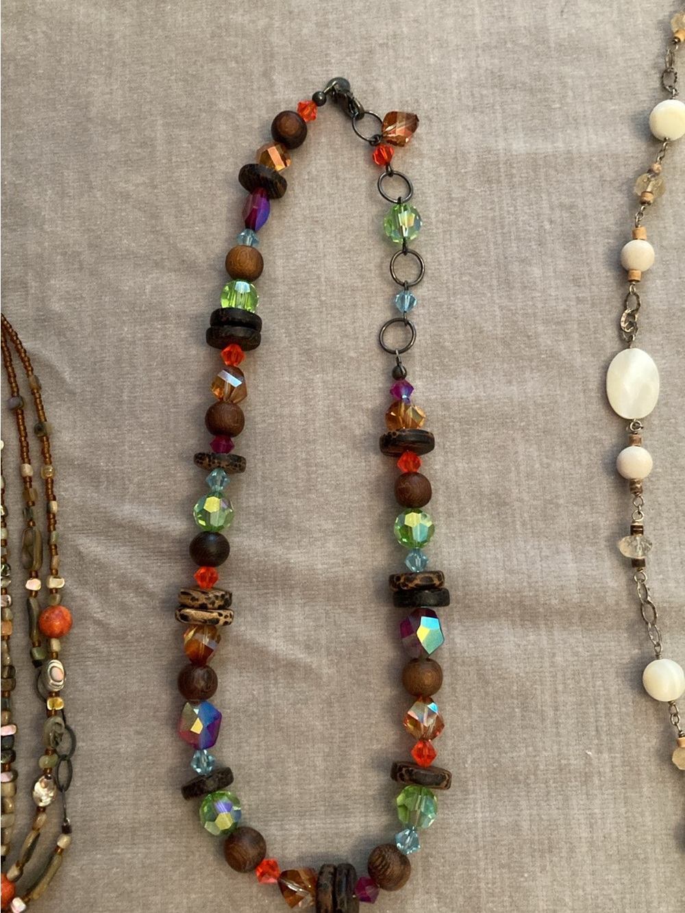 Silpada Multicolored Crystal and Wood Bead Necklace